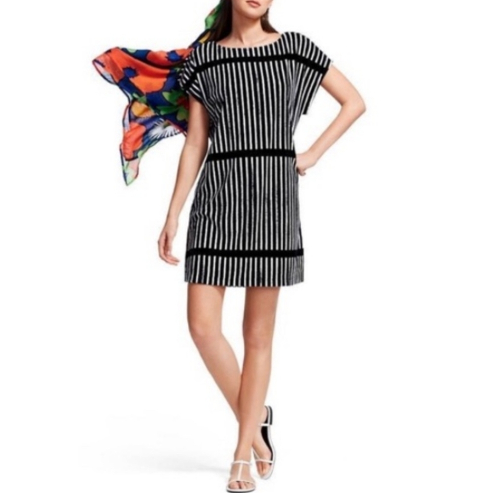 Marimekko X Target Striped Black and White Shift Dress and Coverup Size Small
